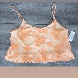 American Eagle Large Orange Tie Dye Cropped Tank New W/ Tags